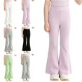 thumbnail image 1 of NAISIBABY Girls Flared Pants— High Waist Soft Breathable Summer Ice-Silk Pants White Size 4T, 1 of 8