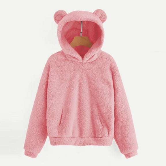 NAISIBABY Girls Fleece Hoodie, Long Sleeve Thick Warm Super-Soft Winter Fashion Tops Clothes Pink 6T
