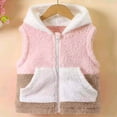 thumbnail image 1 of NAISIBABY Girls Fleece Jacket, Warm Hooded Sleeveless Zipper with Pockets Fall Winter Thick Warm Vest Outerwear Khaki 4T, 1 of 5