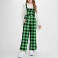 thumbnail image 1 of NAISIBABY Girls Fleece Jumpsuits, Adjustable Buttons Strap Soft Loose Bib Pockets Fall Winter Warm Casual Overalls Green 8T, 1 of 8