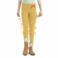 thumbnail image 1 of NAISIBABY Girls Fleece Lined Leggings, High Waisted Stretchy Soft Tights Winter Thermal Pants Yellow 5T, 1 of 5
