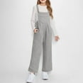thumbnail image 1 of NAISIBABY Girls Fleece Overalls, Adjustable Buttons Strap Soft Loose with Bib Pockets Fall Winter Warm Jumpsuits Gray 6T, 1 of 8