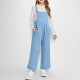thumbnail image 1 of NAISIBABY Girls Fleece Overalls, Soft Loose Adjustable Buttons Strap with Bib Pockets Fall Winter Warm Jumpsuits Blue 10T, 1 of 8