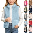 thumbnail image 1 of NAISIBABY Girls Fleece Vest,Zip-Up Mock Neck Stand Collar Sleeveless Jacket Warm Outerwear with Pockets Size 10, 1 of 9