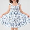 thumbnail image 1 of NAISIBABY Girls Floral Dresses, Cute Flowy Spaghetti Strap Summer Casual Kids Party Birthday Sundress Light Blue Size 4, 1 of 7