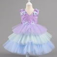 thumbnail image 1 of NAISIBABY Girls Flower Dress 8T, V Neck Splicing Mesh Sleeveless Birthday Wedding Party Pageant Princess Dress Purple (2-9T), 1 of 6