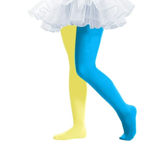 NAISIBABY Girls Footed Pantyhose, Seamless Cotton High Waisted Stretchy Dance Ballet Party Tights Yellow 2-8T