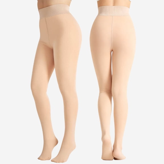 NAISIBABY Girls Footed Tights, High Waisted Fleece Lined Stretchy Winter Warm Legging Pantyhose Beige 1T