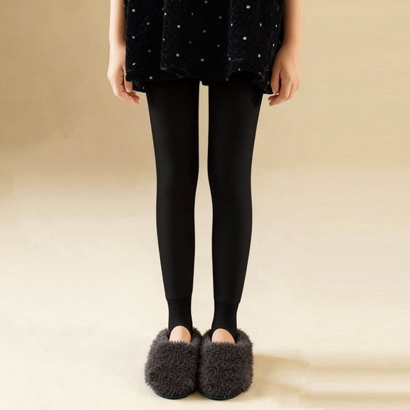 NAISIBABY Girls Footless Tights, High Waisted Stretchy Fleece Lined Winter Warm Ballet Pantyhose Black 2-3T