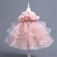 thumbnail image 1 of NAISIBABY Girls Formal Pageant Dress, New Sleeveless Ruffled Lace Embroidery Mesh Wedding Birthday Dress Prom Maxi Dress Pink 7T, 1 of 7
