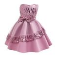 thumbnail image 1 of NAISIBABY Girls Formal Pageant Dress, Sleeveless Floral Bow Sequin Mesh Wedding Birthday Princess Dress Purple 3T, 1 of 6