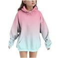 thumbnail image 1 of NAISIBABY Girls Gradient Hoodie, Long Sleeve Fleece Tops Trendy Soft Pullover Hooded Sweatshirt Multicolor 13T, 1 of 9