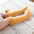 thumbnail image 1 of NAISIBABY Girls High Tube Socks, Breathable Bow Solid Color Stretch Sameless School Uniform Dance Socks Yellow 1-2T, 1 of 4