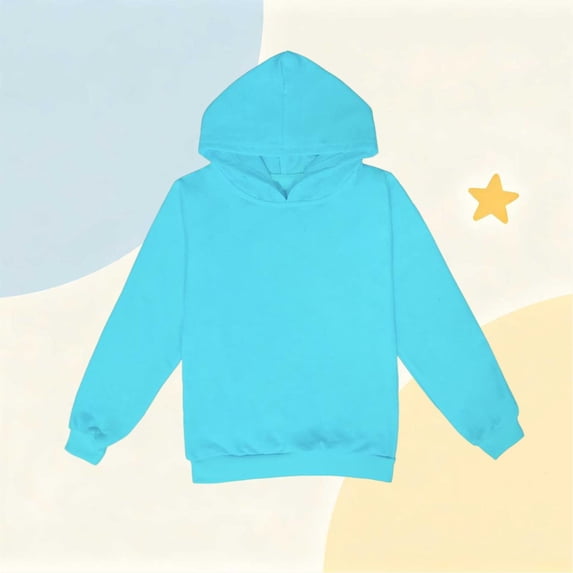 NAISIBABY Girls Hoodies Long Sleeve Solid Color Casual Soft Hooded Sweatshirts Light Blue Size 2 T