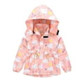 thumbnail image 1 of NAISIBABY Girls Jacket, Windbreaker Cute Pattern Outerwear Detachable Hooded Coat Pink 4-5T, 1 of 9