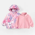 thumbnail image 1 of NAISIBABY Girls Jackets 2-Pieces, Prints Windbreak Jacket Fleece Thicken Coat Kids Fall Winter Outwear Sets Pink 7-8T, 1 of 3
