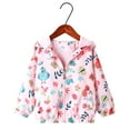 thumbnail image 1 of NAISIBABY Girls Jackets, Waterproof Prints Lightweight Hooded Windbreakers Pink 5T, 1 of 3