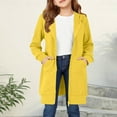 thumbnail image 1 of NAISIBABY Girls Jackets with Hooded, Mid-Length with Pockets Zipper Fall Winter Sweatshirt Outwear Yellow 7T, 1 of 7