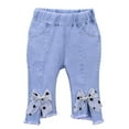 thumbnail image 1 of NAISIBABY Girls Jeans (1-6T), Flare Leg High Waist Loose Stretch Fashion Casual Denim Pants Light Blue Size 6T, 1 of 8