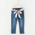 thumbnail image 1 of NAISIBABY Girls Jeans, Casual High Waist Silk Waistband Kids Denim Pants Blue 7T, 1 of 3