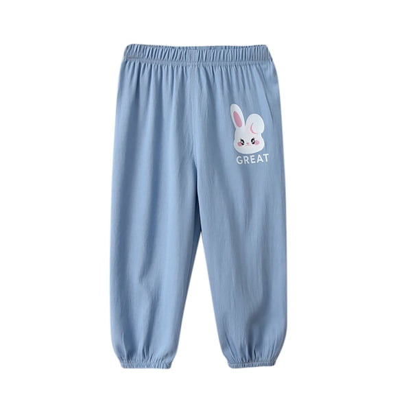 NAISIBABY Girls Jeans, Prints Elastic Waist Comfy Kids Casual Pants Light Blue 2T