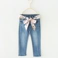 thumbnail image 1 of NAISIBABY Girls Jeans, Silk Waistband High Waist Casual Kids Denim Pants Light Blue 3T, 1 of 6