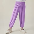 thumbnail image 1 of NAISIBABY Girls Jogger Pants 8 T, Elastic Waist Loose Cotton Solid Color Casual Comfy Pants Purple(2-12T), 1 of 7