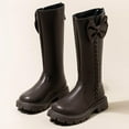 thumbnail image 1 of NAISIBABY Girls Knee High Boots, Non-Slip Waterproof Zipper Thick Sole Faux Fur Lined Winter Princess Bow Riding Boots Brown 13.5(Little Kids), 1 of 9