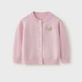 thumbnail image 1 of NAISIBABY Girls Knitted Cardigan, New Embroidered Long Sleeve Casual Soft Kids Daily Sweater Coat Pink 6T, 1 of 6