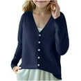 thumbnail image 1 of NAISIBABY Girls Knitted Cardigan, V Neck Buttons Long Sleeve Loose Casual Spring Fall Knitted Coat Navy 14-15T, 1 of 1