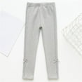 thumbnail image 1 of NAISIBABY Girls Leggings, Bow Lace Stretchy Elastic Waist Cotton Soft Tight Pants Gray 2T, 1 of 5