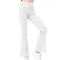 thumbnail image 1 of NAISIBABY Girls Leggings Pants, Stretchy High Rise Flare Leg Kids Yoga Active Pants White Size 12T, 1 of 9