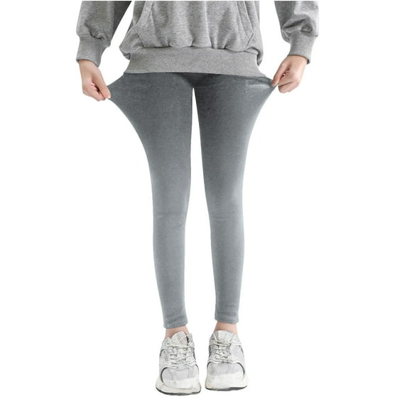 NAISIBABY Girls Leggings, Solid Color Softness Breathability Kids Casual Pants Gray 6T