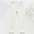 thumbnail image 1 of NAISIBABY Girls Leggings, Stretchy Elastic Waist Bow Lace Cotton Soft Tight Pants White 9T, 1 of 5