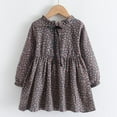 thumbnail image 1 of NAISIBABY Girls Long Sleeve Dress, Cotton Lightweight Lace Up Floral Pleated Casual Ruffle Dress Gray 4-5T, 1 of 8