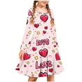 thumbnail image 1 of NAISIBABY Girls Long Sleeve Dresses, Crewneck Flowy Hearts Graphic Fashion Valentine's Day Party Dresses Yellow 11T, 1 of 5