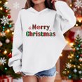 thumbnail image 1 of NAISIBABY Girls Long Sleeve Hoodie, Christmas Graphic Loose Soft Fall Winter Pullover Fashion Hooded Sweatshirt White 5T, 1 of 4