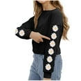 thumbnail image 1 of NAISIBABY Girls Long Sleeve Shirts, Casual Crew Neck Floral Prints Pullover Sweatshirt Black 6-7T, 1 of 5