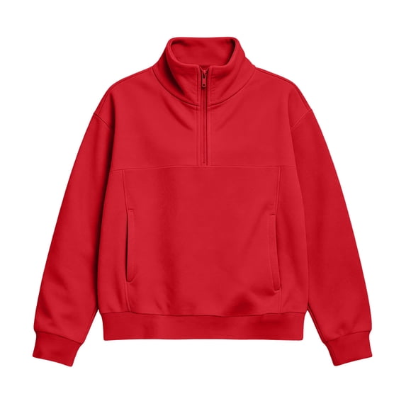 NAISIBABY Girls' Long Sleeve Sweatshirt, Half-Zip Funnel Neck Loose Pullover Top with Pockets Fall Winter Size 13