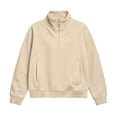 thumbnail image 1 of NAISIBABY Girls' Long Sleeve Sweatshirt, Half-Zip Funnel Neck Loose Pullover Top with Pockets Fall Winter Size 13, 1 of 6