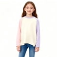 thumbnail image 1 of NAISIBABY Girls Long Sleeve T Shirt, Color Block Crew Neck Pullover Cotton Kids Fashion Spring Raglan Tee Purple 10T, 1 of 5