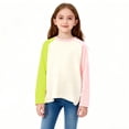 thumbnail image 1 of NAISIBABY Girls Long Sleeve T Shirt, Pullover Cotton Color Block Crew Neck Kids Fashion Spring Raglan Tee Pink 8T, 1 of 8