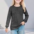thumbnail image 1 of NAISIBABY Girls Long Sleeve T Shirt, Soft Comfy Pullover Crew Neck Kids Casual Spring Fall Tops Dark Gray 7T, 1 of 8