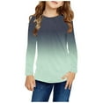 thumbnail image 1 of NAISIBABY Girls Long Sleeve Tops, Casual Pullover Gradient Prints Kids Basic Blouse Gray 13T, 1 of 7