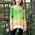 thumbnail image 1 of NAISIBABY Girls Long Sleeve Tops, Fashion Graphic Lace Irregular Hem Crewneck Kids Fall Clothes Tops Army Green 4T, 1 of 6