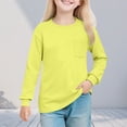thumbnail image 1 of NAISIBABY Girls Long Sleeve Tops, Pullover Soft Comfy Crew Neck Casual Fashion Spring Fall T Shirt Yellow 13T, 1 of 8