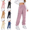 thumbnail image 1 of NAISIBABY Girls Lounge Pants,Soft Fleece-Lined Warm Fall/Winter Homewear Pants Beige Size 12, 1 of 9