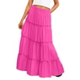thumbnail image 1 of NAISIBABY Girls Maxi Skirt, Tiered Flared Casual Summer Elastic Waist Kids Party Dance Skirt Hot Pink 14T, 1 of 8