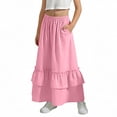 thumbnail image 1 of NAISIBABY Girls Maxi Skirt with Pockets 10T, High Waist Tiered Flared Casual Summer Kids Party Dance Skirt (4-15T), 1 of 7