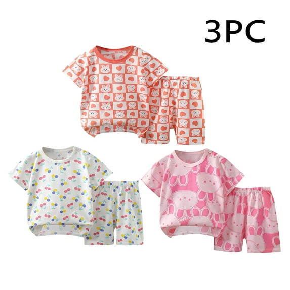 NAISIBABY Girls Mix and Match Outfit Kids Pack, Shorts Sleeve T-Shirt Shorts Casual 6-Piece 5-6T